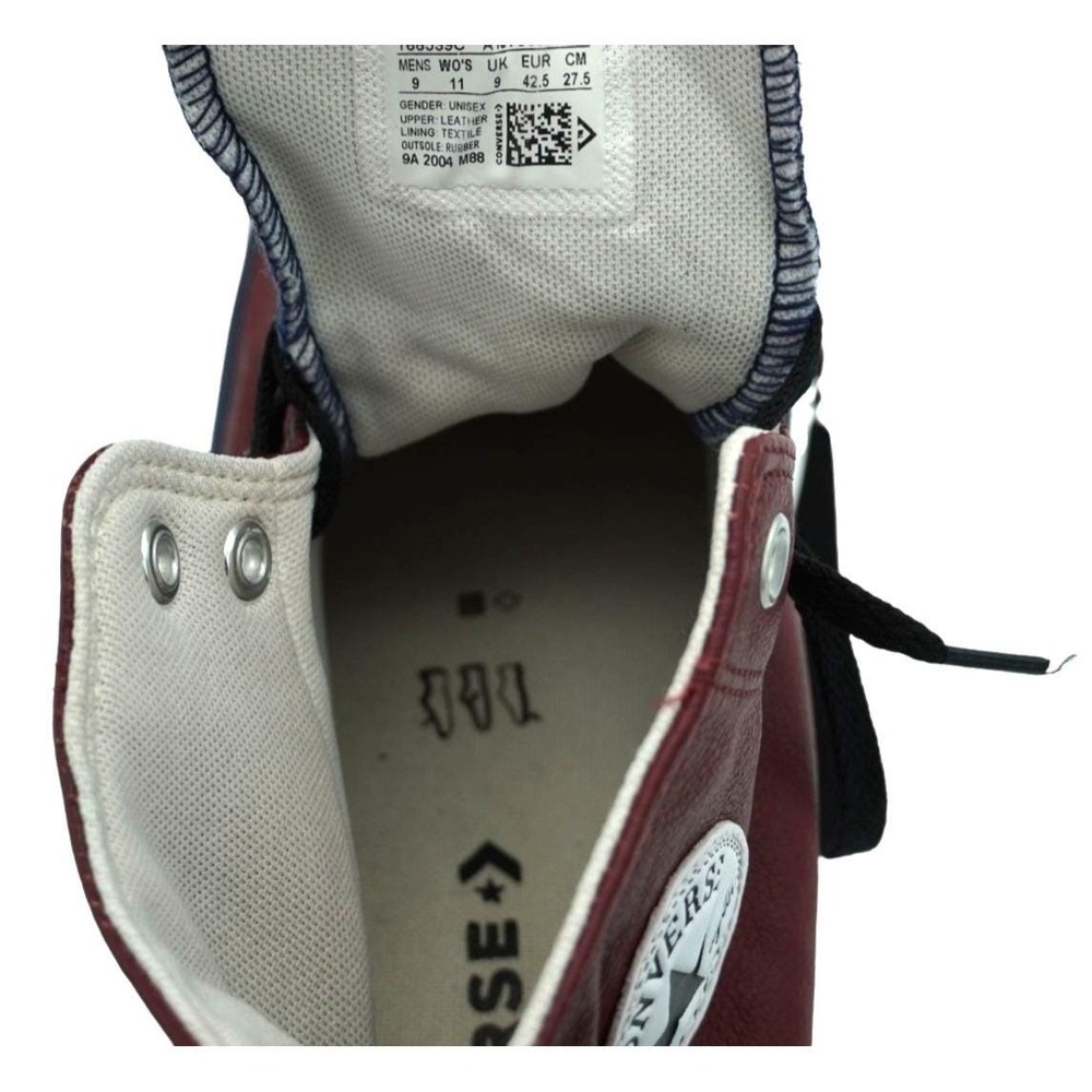 Classic Converse Chuck Taylor All Star Sneaker Mens 9 Burgundy Leather High Top - Picture 7 of 10